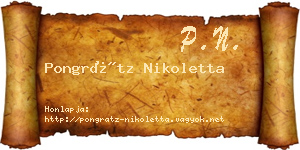 Pongrátz Nikoletta névjegykártya