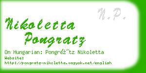 nikoletta pongratz business card